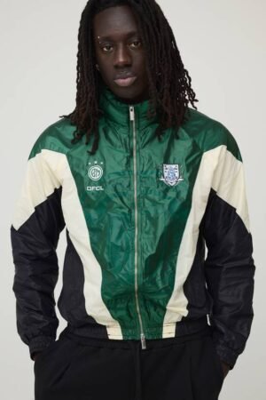 Oversized Funnel Neck Circa 98 Crest Colour Block Track Jacket