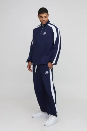 Oversized New York Funnel Neck and Baggy Jogger Shell Tracksuit
